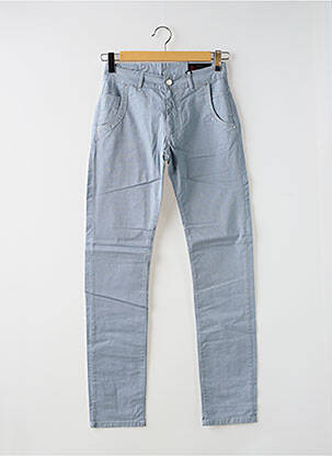Pantalon slim fermeture zippée sous rabat boutonné bleu LA CIBLE ROUGE homme