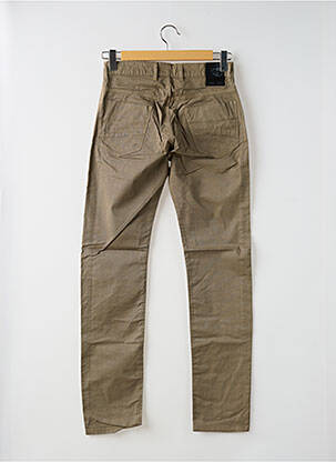 Pantalon slim fermeture zippée sous rabat boutonné beige LA CIBLE ROUGE homme