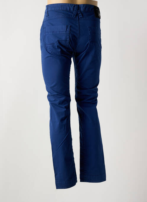 Pantalon slim fermeture zippée sous rabat boutonné bleu LA CIBLE ROUGE homme