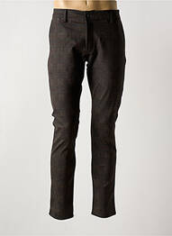Pantalon slim fermeture zippée sous rabat boutonné marron LA CIBLE ROUGE homme