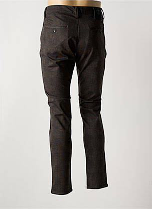 Pantalon slim fermeture zippée sous rabat boutonné marron LA CIBLE ROUGE homme