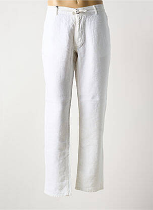 Pantalon slim fermeture zippée sous rabat boutonné blanc LA CIBLE ROUGE homme