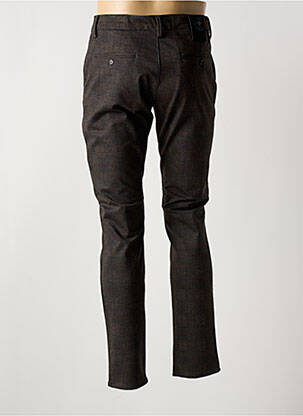 Pantalon slim fermeture zippée sous rabat boutonné marron LA CIBLE ROUGE homme
