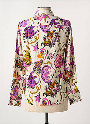 Chemisier imprimé fleurs manches longues beige LA CIBLE ROUGE femme