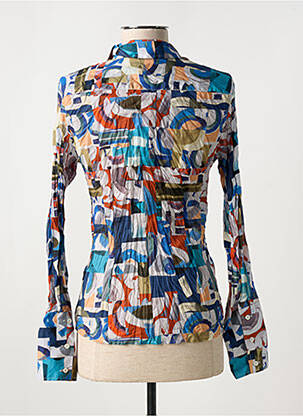 Chemisier coupe cintrée manches longues bleu LA CIBLE ROUGE femme