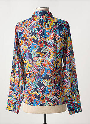 Chemisier coupe cintrée manches longues bleu LA CIBLE ROUGE femme