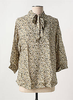 Blouse tissage popeline manches longues vert LA CIBLE ROUGE femme
