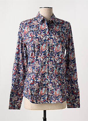 Chemisier imprimé fleurs manches longues bleu LA CIBLE ROUGE femme