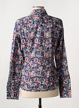 Chemisier imprimé fleurs manches longues bleu LA CIBLE ROUGE femme