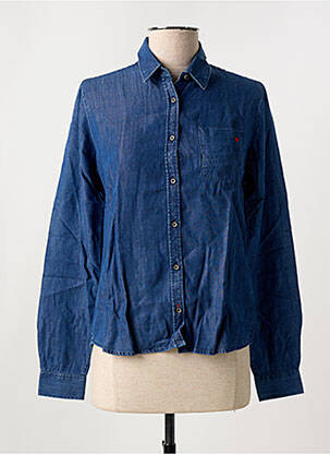 Chemisier coupe cintrée manches longues bleu LA CIBLE ROUGE femme
