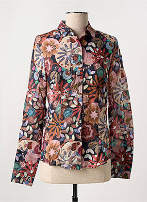 Chemisier imprimé fleurs manches longues marron LA CIBLE ROUGE femme