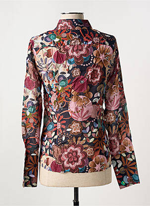 Chemisier imprimé fleurs manches longues marron LA CIBLE ROUGE femme