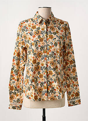 Chemisier imprimé fleurs manches longues orange LA CIBLE ROUGE femme