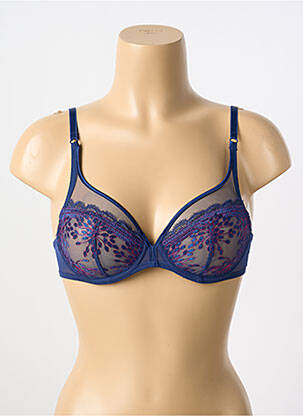 Soutien-gorge effet matière satinée haut soutien-gorge emboitant bleu SIMONE PERELE femme
