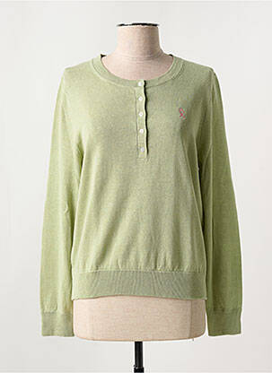 Pull col rond manches longues vert VICOMTEA femme