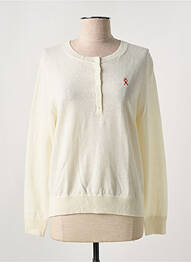 Pull resserrée sur le bas manches longues beige VICOMTEA femme