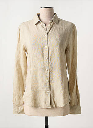 Chemisier coupe cintrée manches longues beige VICOMTEA femme