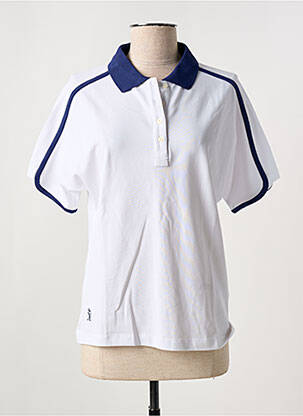 Polo coupe droite manches courtes blanc VICOMTEA femme