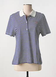 Polo fermeture boutonnée sur le devant manches courtes bleu VICOMTEA femme