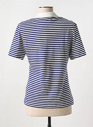 Polo fermeture boutonnée sur le devant manches courtes bleu VICOMTEA femme