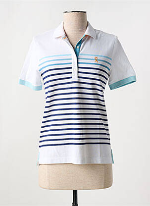 Polo fermeture boutonnée sur le devant manches courtes blanc VICOMTEA femme