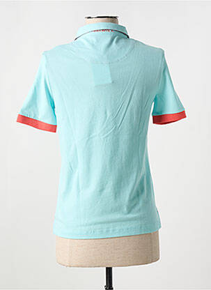 Polo fermeture boutonnée sur le devant manches courtes bleu VICOMTEA femme