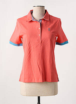 Polo fermeture boutonnée sur le devant manches courtes orange VICOMTEA femme