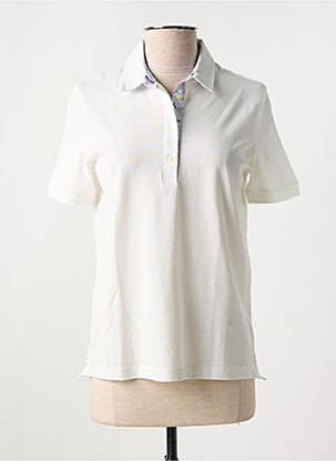 Polo coupe droite manches courtes blanc VICOMTEA femme