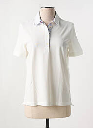 Polo fermeture boutonnée sur le devant manches courtes blanc VICOMTEA femme