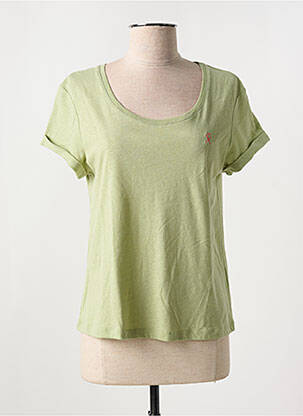 T-shirt coupe droite manches courtes vert VICOMTEA femme