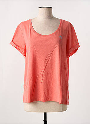 T-shirt coupe droite manches courtes orange VICOMTEA femme