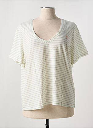 T-shirt imprimé fantaisie manches courtes vert VICOMTEA femme