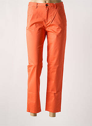 Pantalon chino fermeture zippée sous rabat boutonné orange VICOMTEA femme