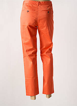 Pantalon chino fermeture zippée sous rabat boutonné orange VICOMTEA femme