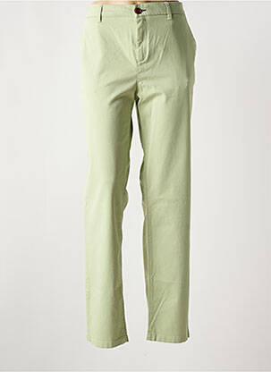 Pantalon chino fermeture zippée sous rabat boutonné vert VICOMTEA femme