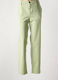 Pantalon chino fermeture zippée sous rabat boutonné vert VICOMTEA femme