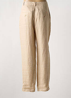 Pantalon chino fermeture zippée sous rabat boutonné beige VICOMTEA femme