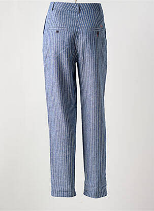 Pantalon chino fermeture zippée sous rabat boutonné bleu VICOMTEA femme
