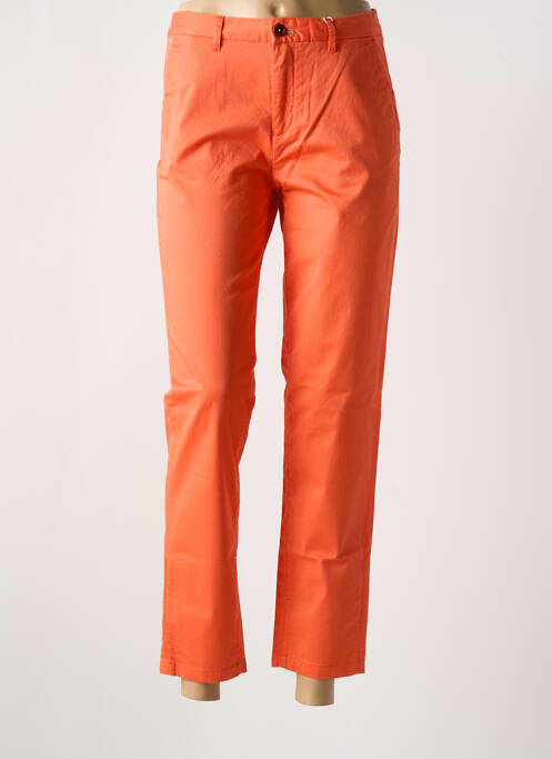 Pantalon chino fermeture zippée sous rabat boutonné orange VICOMTEA femme