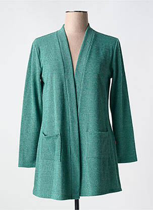 Gilet manches longues stretch vert VANIA femme
