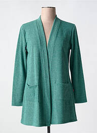 Gilet manches longues stretch vert VANIA femme