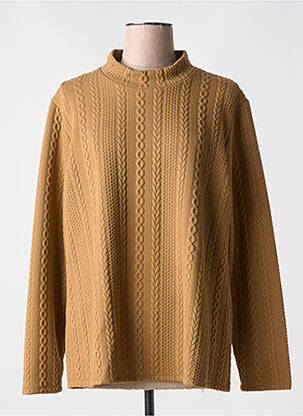 Pull coupe cintrée manches longues marron VANIA femme