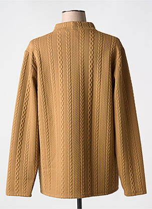 Pull coupe cintrée manches longues marron VANIA femme
