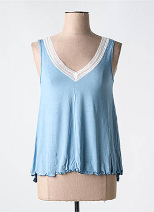 Pyjama col v bleu SOFTY femme