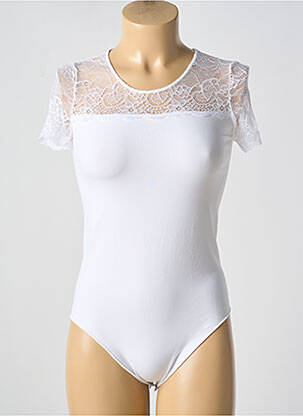 Body lingerie stretch blanc CLOVIS & CLOTHILDE femme