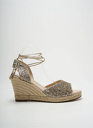 Espadrilles fermeture lacets talon de 7 à 9cm or ESCADRILLE femme