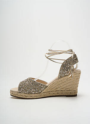Espadrilles fermeture lacets talon de 7 à 9cm or ESCADRILLE femme