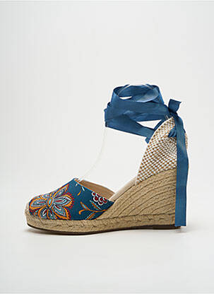 Espadrilles fermeture lacets talon de 7 à 9cm bleu ESCADRILLE femme
