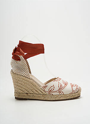 Espadrilles fermeture lacets talon de 7 à 9cm beige ESCADRILLE femme