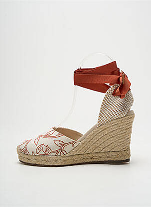Espadrilles fermeture lacets talon de 7 à 9cm beige ESCADRILLE femme